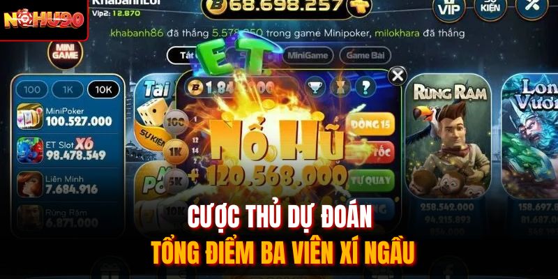 Cược thủ dự đoán tổng điểm ba viên xí ngầu
