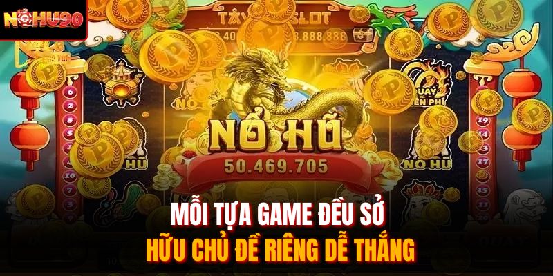 Mỗi tựa game đều sở hữu chủ đề riêng dễ thắng